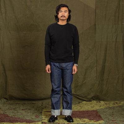 Standard & Strange Wakayama Special Loopwheel Raglan Crewneck Sweatshirt - Black - Standard & Strange