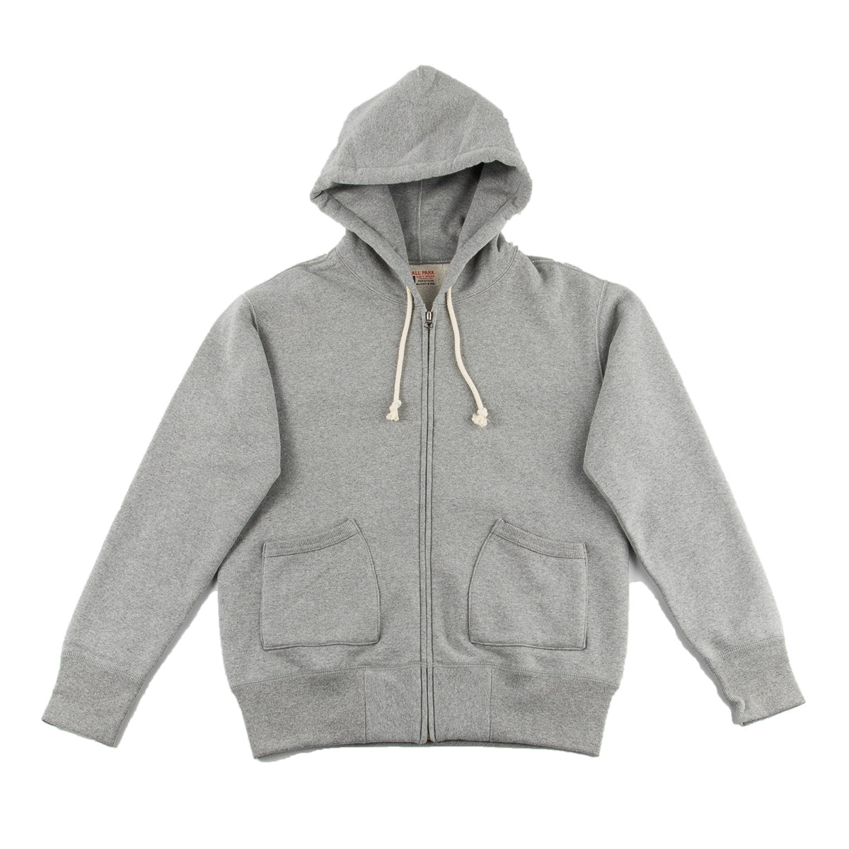 Ball Park Full Zip Hooded Sweatshirt Medium Gray