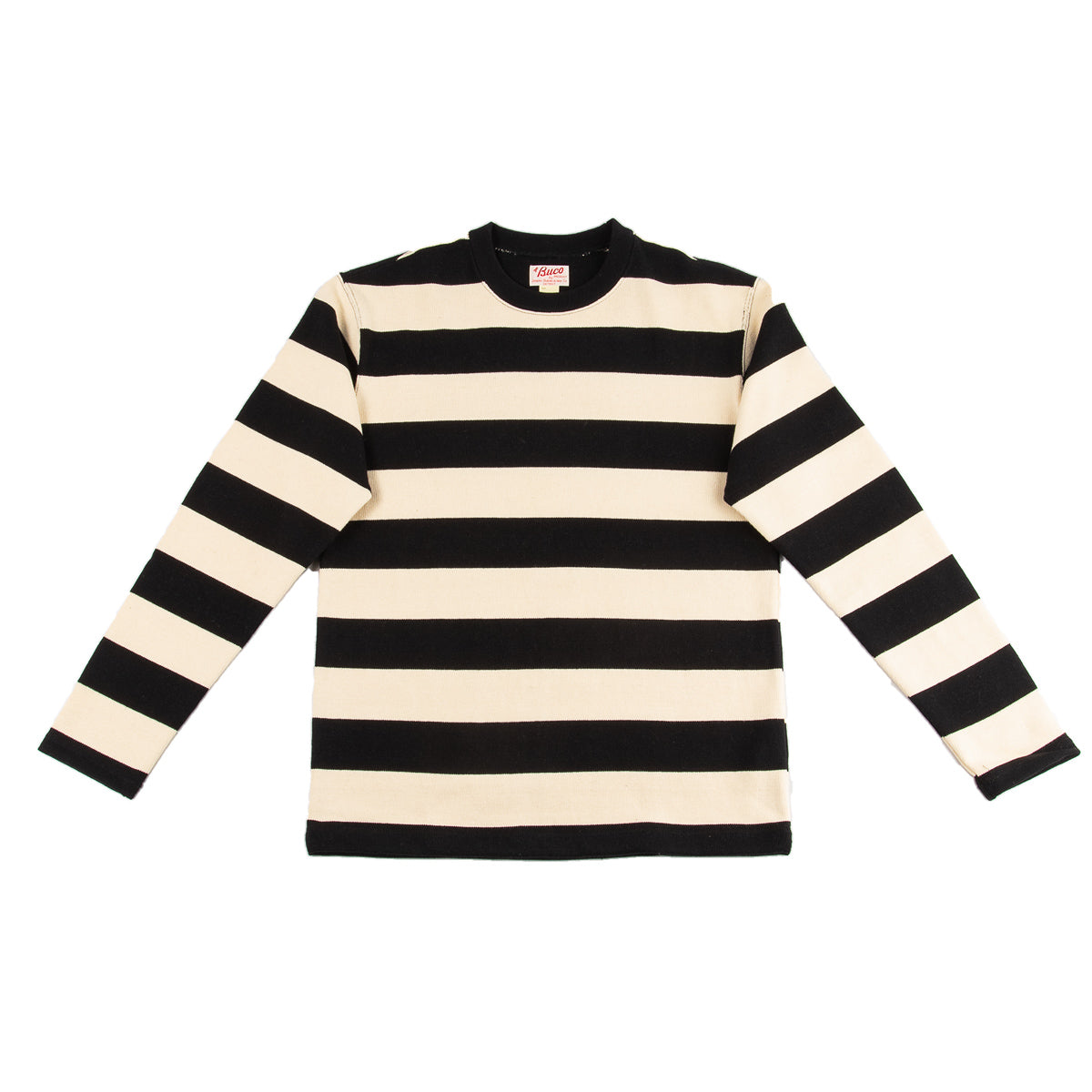 Non Stock Motorcycle Wide Black and White Striped Long Sleeve T-Shirt | Bronson Black/White / S