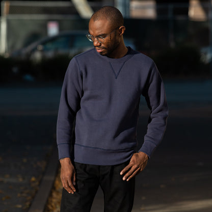 The Real McCoy's Loopwheel Crewneck Sweatshirt - Navy - Standard & Strange