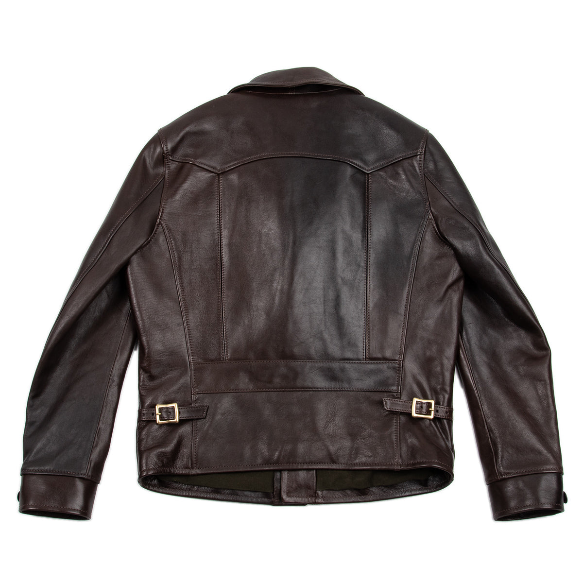 Open YY Off-White Zip Leather Biker Jacket