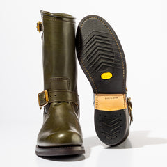 Y'2 Leather Engineer Boot - Olive Eco Horse (EB-01) - Standard & Strange