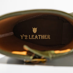 Y'2 Leather Engineer Boot - Olive Eco Horse (EB-01) - Standard & Strange