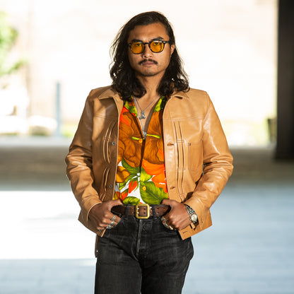 Y'2 Leather Kakishibu Persimmon Tanned Horsehide Type Jacket (KB-140-T) - Standard & Strange