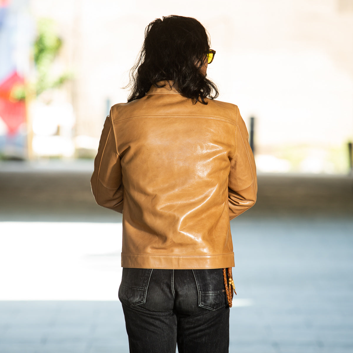 Y'2 Leather Kakishibu Persimmon Tanned Horsehide Type Jacket 