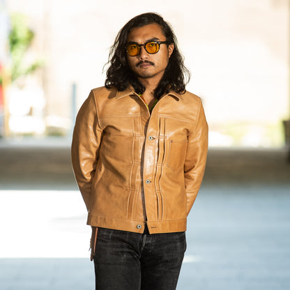 Y'2 Leather Kakishibu Persimmon Tanned Horsehide Type Jacket (KB-140-T) - Standard & Strange