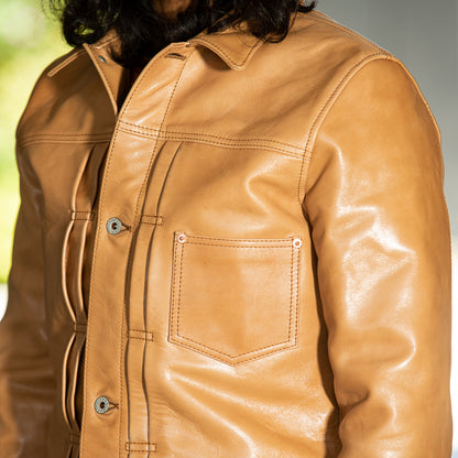 Y'2 Leather Kakishibu Persimmon Tanned Horsehide Type Jacket (KB-140-T) - Standard & Strange