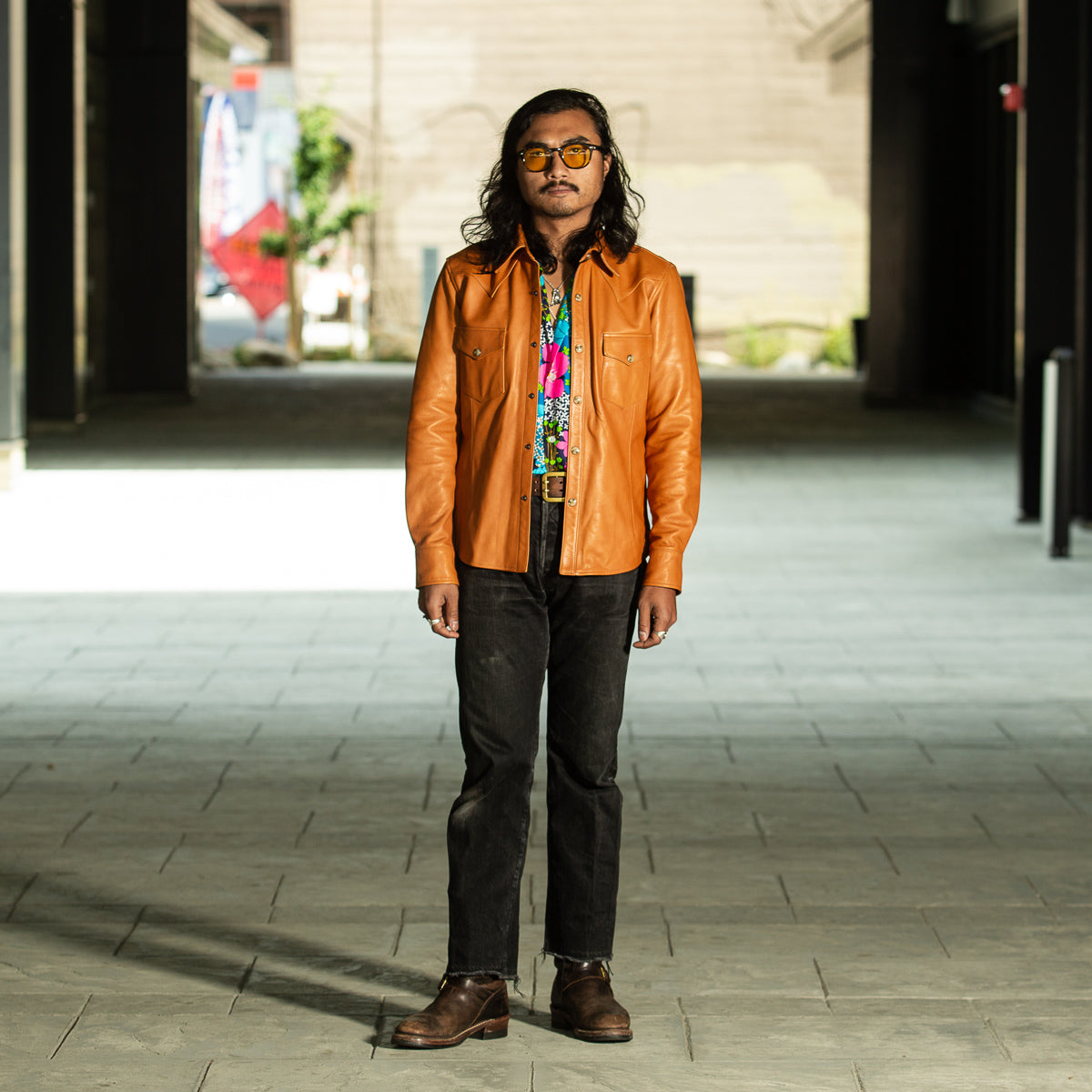 Y'2 Leather Steer Oil Western Shirt - Camel (SS-13) - Standard & Strange