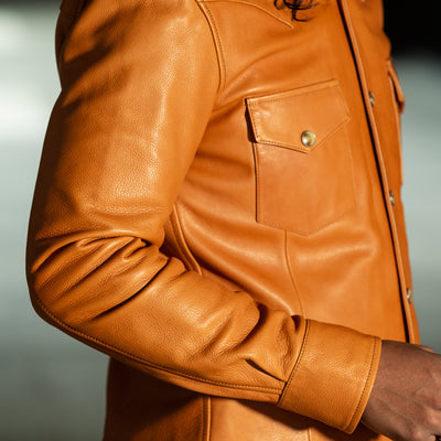 Y'2 Leather Steer Oil Western Shirt - Camel (SS-13) - Standard & Strange