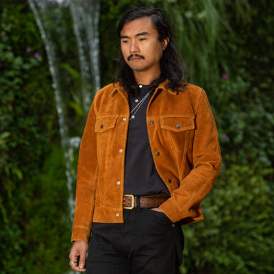 Y'2 Leather Steer Suede 3rd Type Jacket - Camel (TB-139) - Standard & Strange