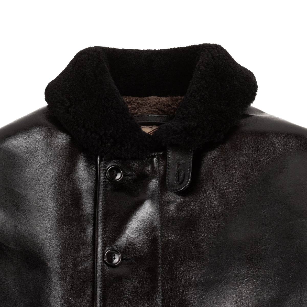 Y'2 Leather Aniline Horse N-1 Deck Jacket - Black (LN-1