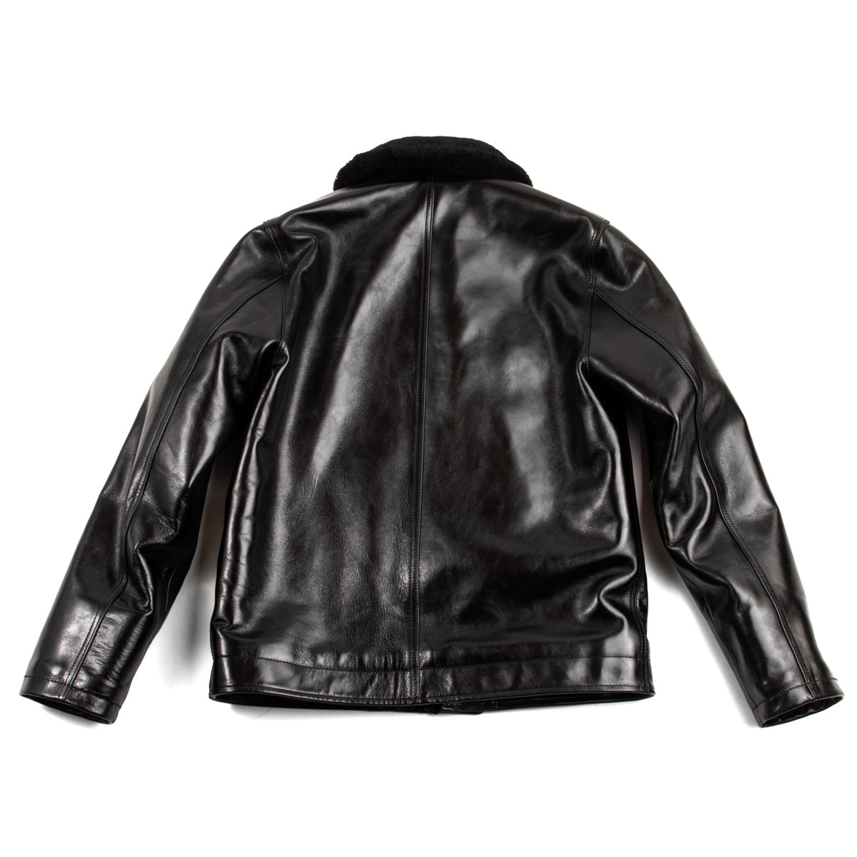 Y'2 Leather Aniline Horse N-1 Deck Jacket - Black (LN-1) - Standard & Strange
