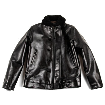 Y'2 Leather Aniline Horse N-1 Deck Jacket - Black (LN-1) - Standard & Strange