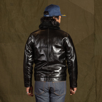 Y'2 Leather Aniline Horse N-1 Deck Jacket - Black (LN-1) - Standard & Strange