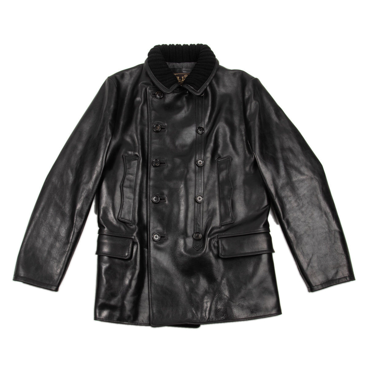 Y'2 Leather French Double Breasted Horsehide Jacket - Black – Standard ...