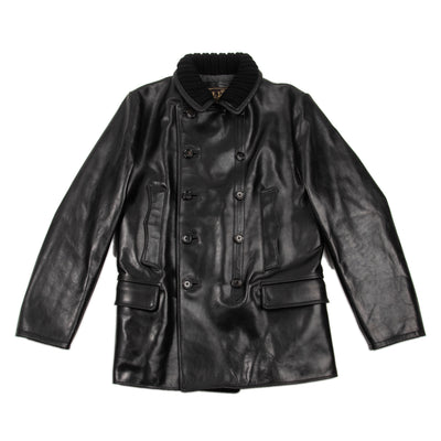 Y'2 Leather French Double Breasted Horsehide Jacket - Black - Standard & Strange