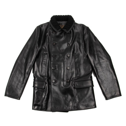 Y'2 Leather French Double Breasted Horsehide Jacket - Black - Standard & Strange