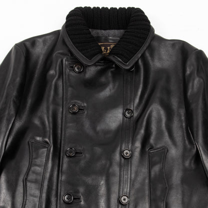 Y'2 Leather French Double Breasted Horsehide Jacket - Black - Standard & Strange