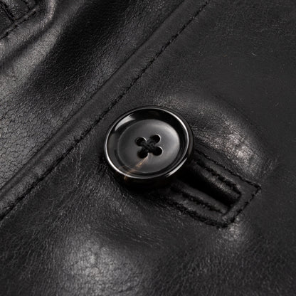 Y'2 Leather French Double Breasted Horsehide Jacket - Black - Standard & Strange