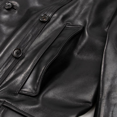 Y'2 Leather French Double Breasted Horsehide Jacket - Black - Standard & Strange