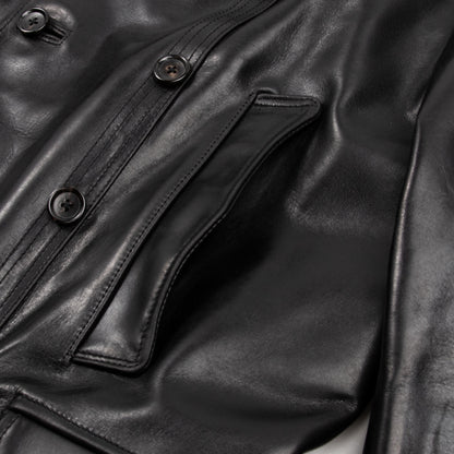 Y'2 Leather French Double Breasted Horsehide Jacket - Black - Standard & Strange