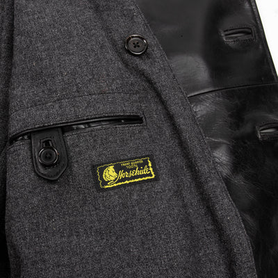 Y'2 Leather French Double Breasted Horsehide Jacket - Black - Standard & Strange