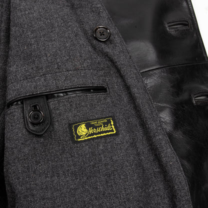 Y'2 Leather French Double Breasted Horsehide Jacket - Black - Standard & Strange