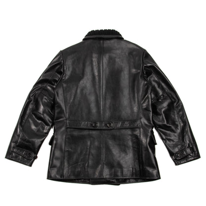 Y'2 Leather French Double Breasted Horsehide Jacket - Black - Standard & Strange