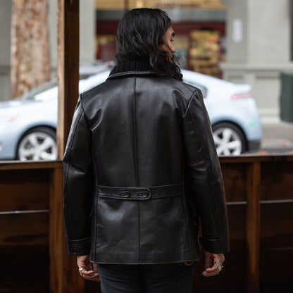 Y'2 Leather French Double Breasted Horsehide Jacket - Black - Standard & Strange