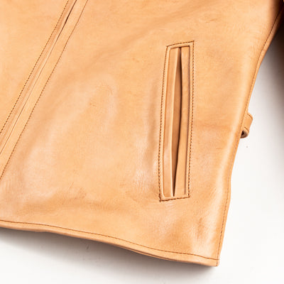 Y'2 Leather Kakishibu Persimmon Tanned Horsehide Single Riders Jacket (KR-42) - Standard & Strange