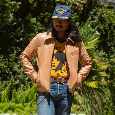 Y'2 Leather Kakishibu Persimmon Tanned Horsehide Single Riders Jacket (KR-42) - Standard & Strange