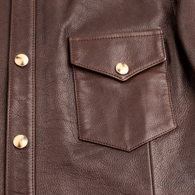 Y'2 Leather Steer Oil Western Shirt - Brown (SS-13) - Standard & Strange