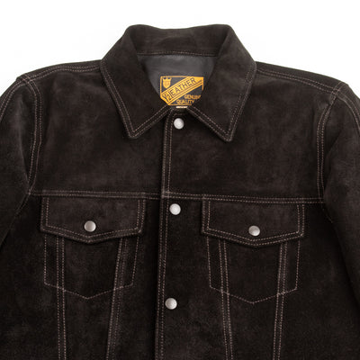 Y'2 Leather Steer Suede 3rd Type Jacket - Black (TB-139) - Standard & Strange