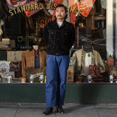 Y'2 Leather Steer Suede 3rd Type Jacket - Black (TB-139) - Standard & Strange