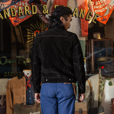 Y'2 Leather Steer Suede 3rd Type Jacket - Black (TB-139) - Standard & Strange