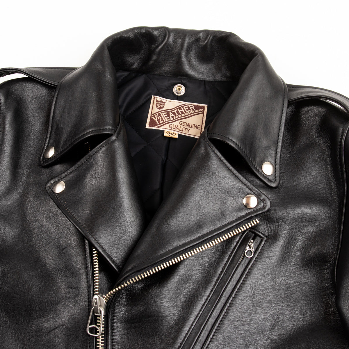 Y'2 Leather Sumi Dyed Horse Double Riders Jacket (SHR-58) - Standard & Strange