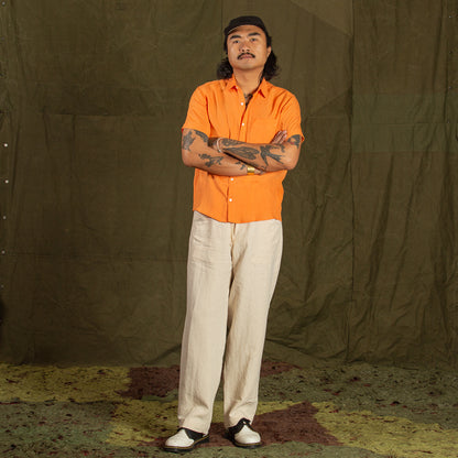 Blluemade Short Sleeve Shirt - Mango Belgian Linen - Standard & Strange