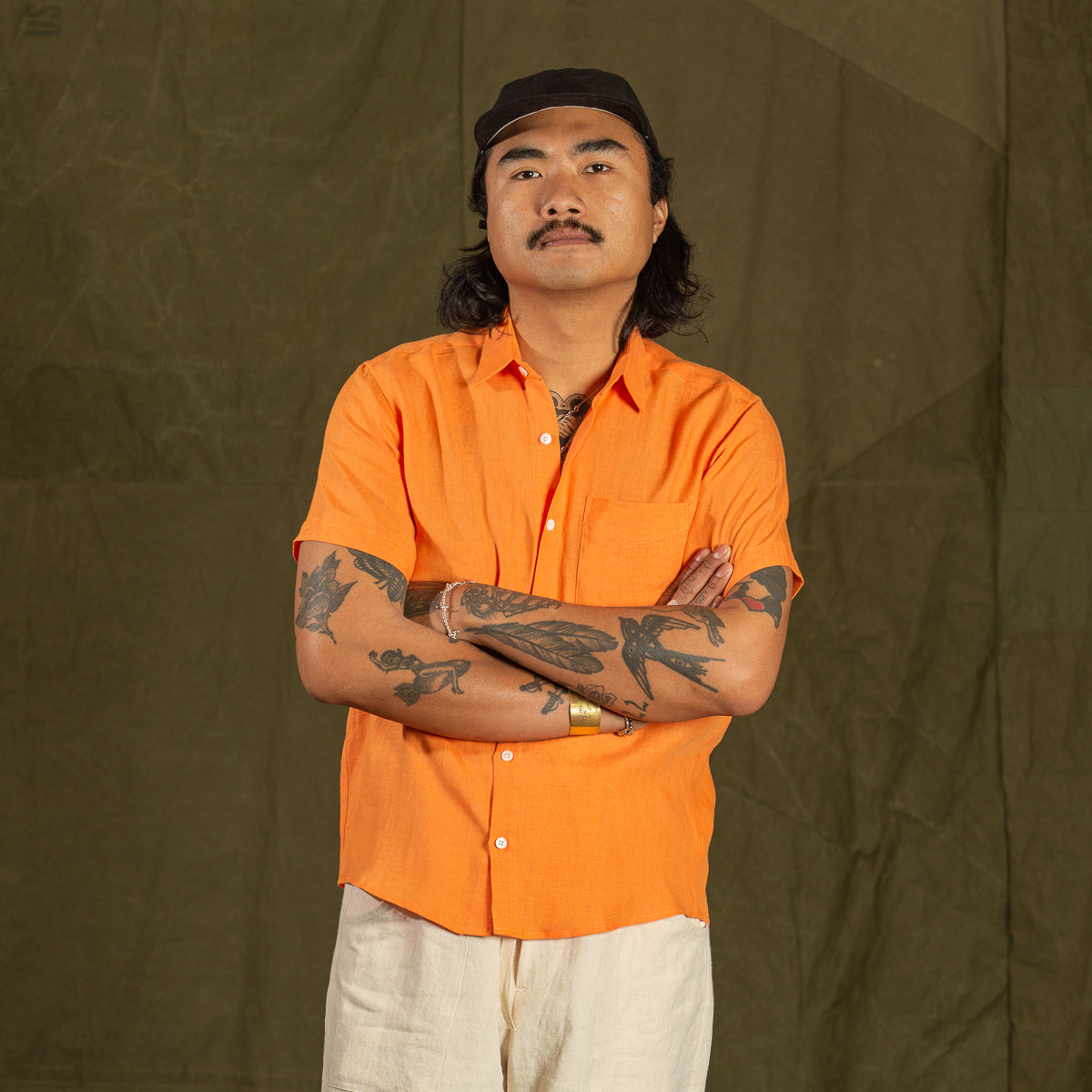Blluemade Short Sleeve Shirt - Mango Belgian Linen - Standard & Strange