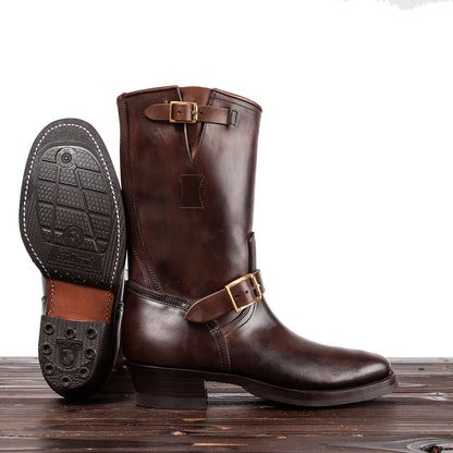 Clinch Boots Engineer Boots - Brown Overdyed Horsebutt - CN Wide Last - Standard & Strange