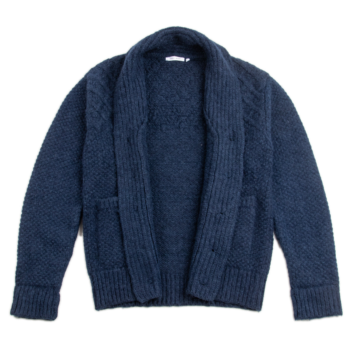 Andes Hand Knit Cardigan - Indigo Alpaca/Cotton