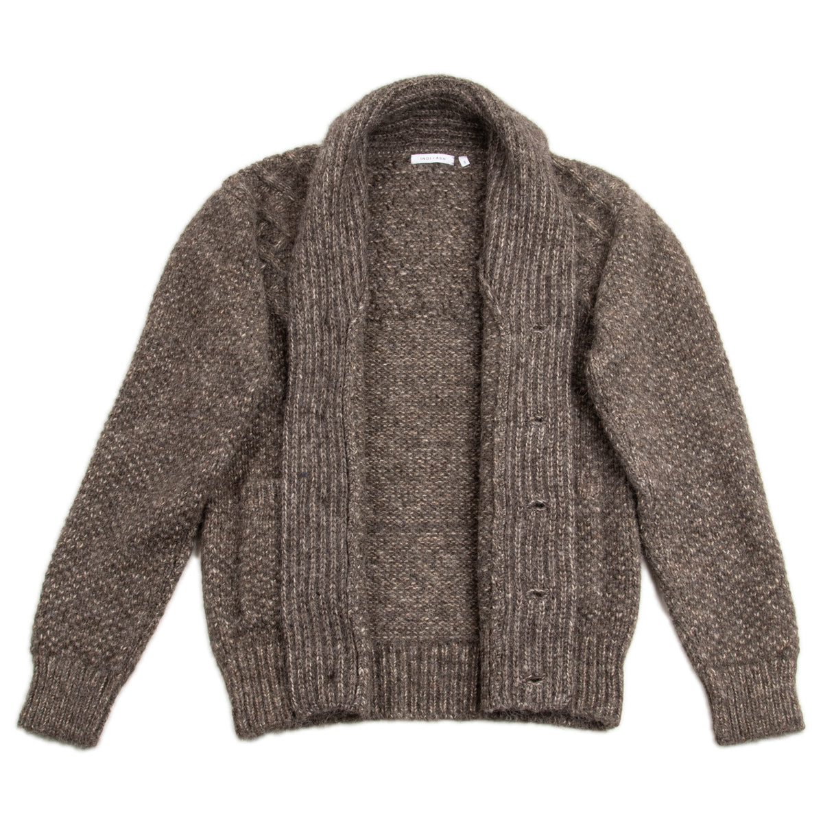 Andes Hand Knit Cardigan - Walnut Alpaca/Cotton