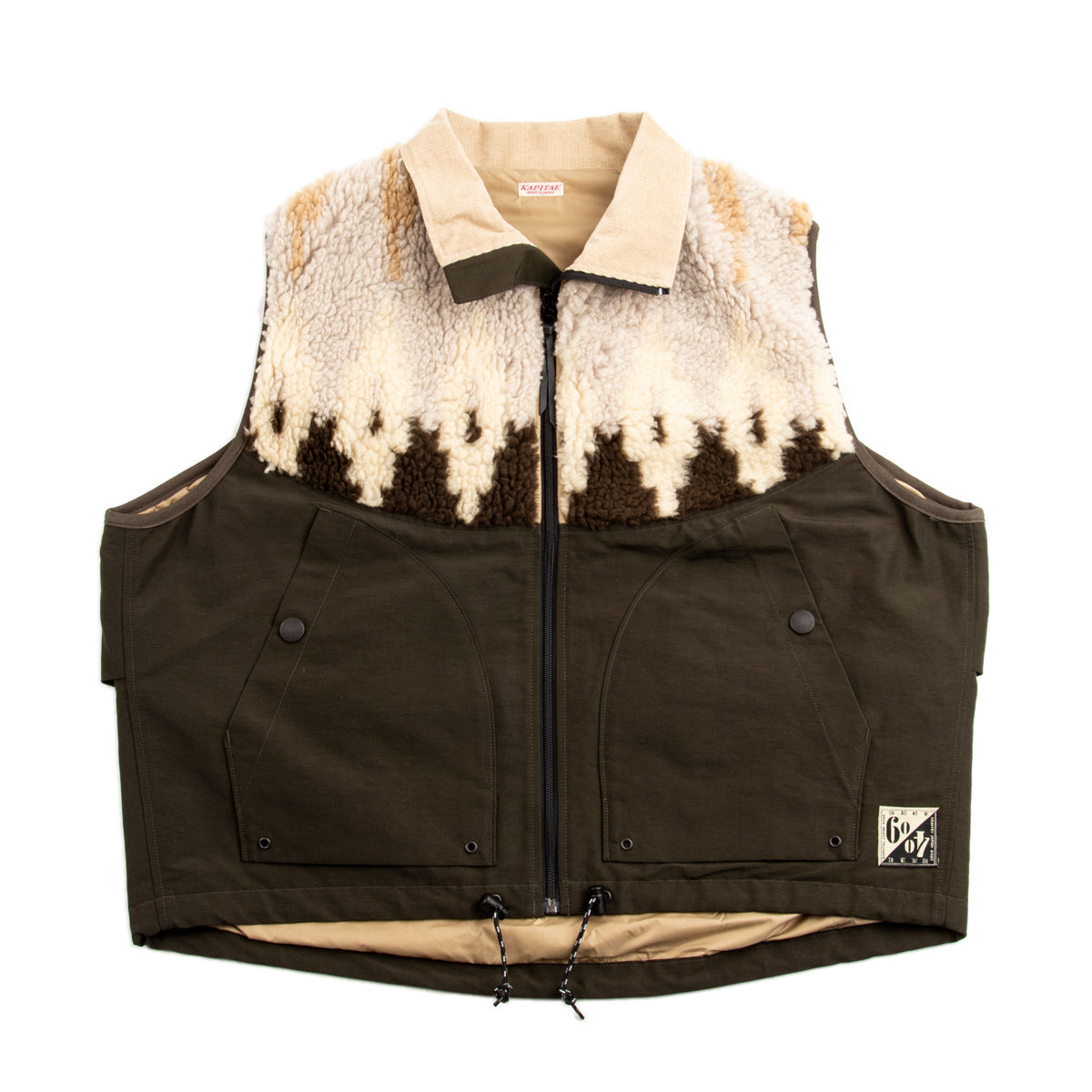 Kapital 60/40 Cloth x BOA Fleece NORDIC Vest - Brown - Standard & Strange