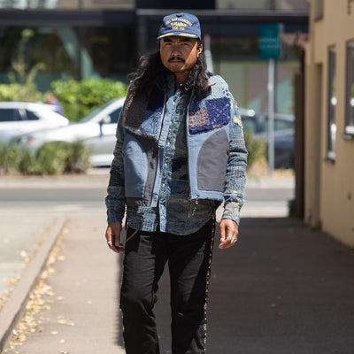 Kapital 60/40 Cloth x TUGIHAGI Fleece HUTTE Vest - Navy - Standard & Strange