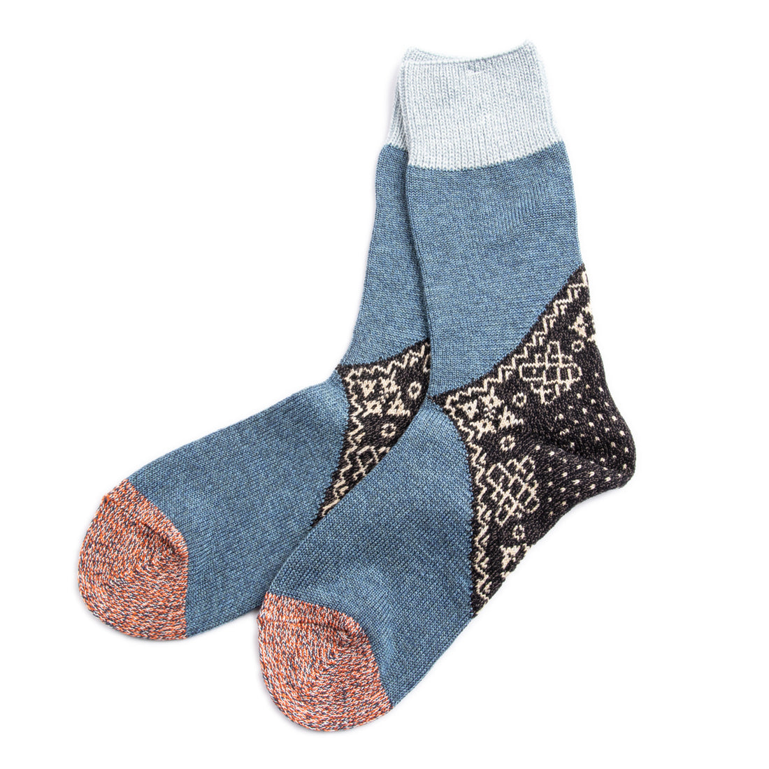 Kapital 96 Yarns Wool Heel Bandana Socks - Black - Standard & Strange