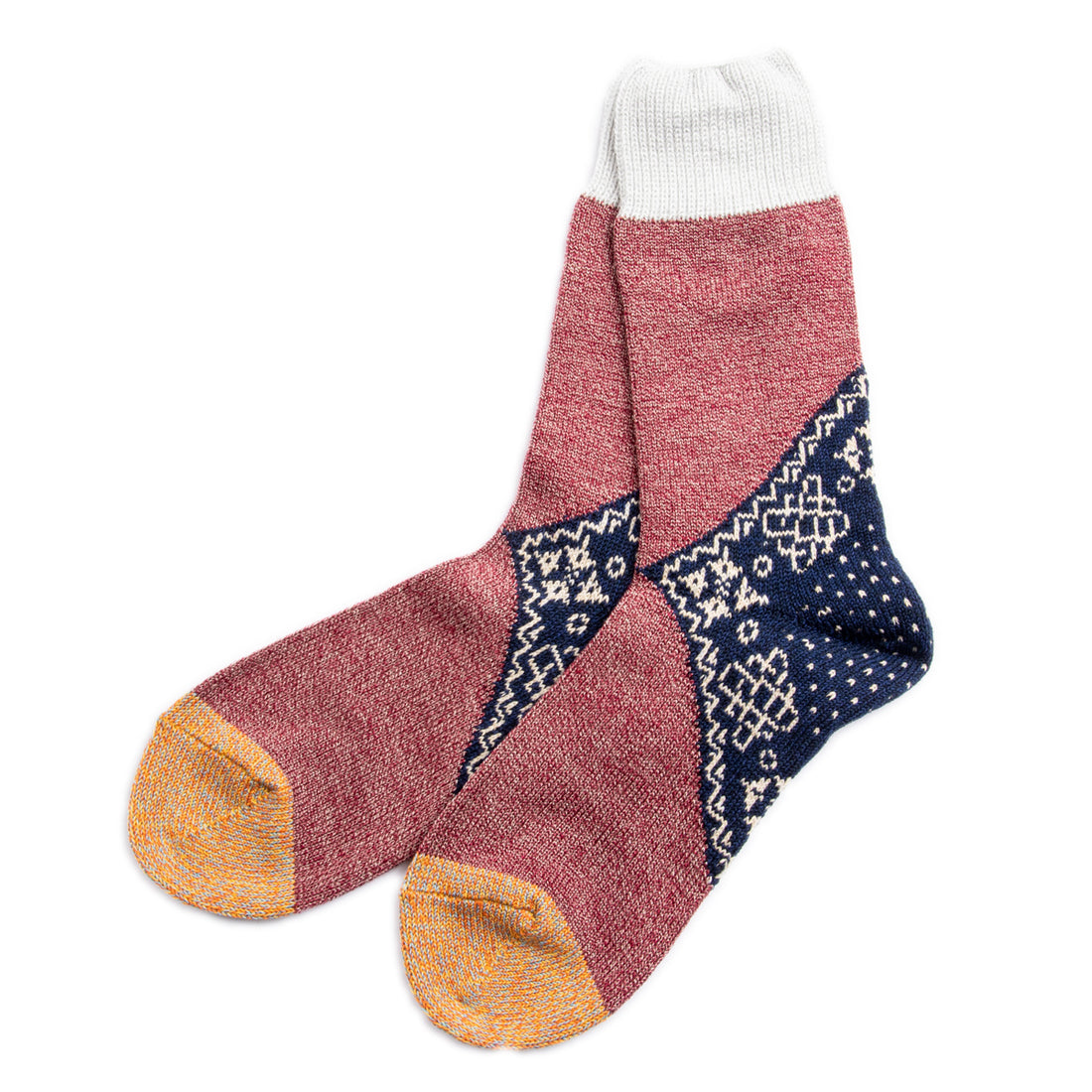 Kapital 96 Yarns Wool Heel Bandana Socks - Navy - Standard & Strange