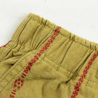 Kapital Cotton Linen SIAM Stripe EASY Shorts - Light Khaki - Standard & Strange