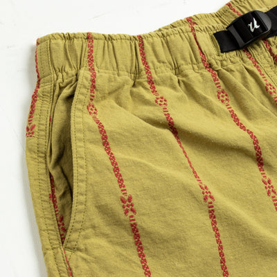 Kapital Cotton Linen SIAM Stripe EASY Shorts - Light Khaki - Standard & Strange