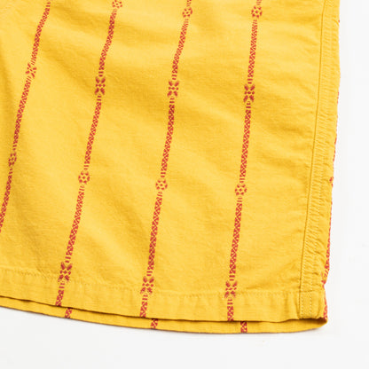 Kapital Cotton Linen SIAM Stripe EASY Shorts - Yellow - Standard & Strange