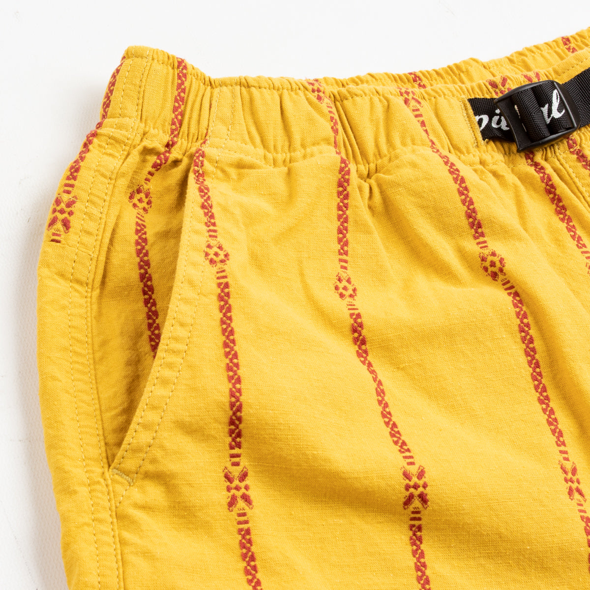 Kapital Cotton Linen SIAM Stripe EASY Shorts - Yellow - Standard & Strange