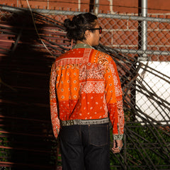 Kapital Flannel Reversible Bandana 1st Jacket - Khaki x Orange - Standard & Strange